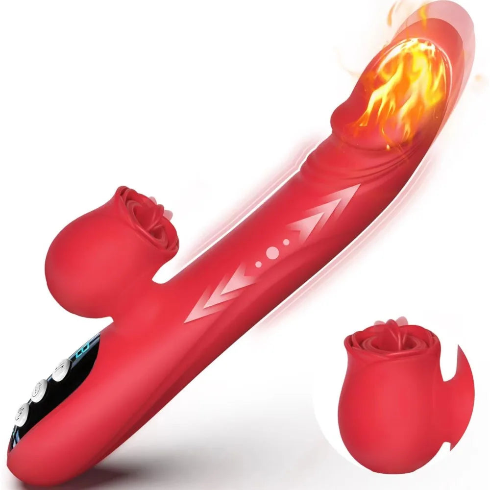 Rose Sex Toys with 7 Licking and Insertion Vibration Modes