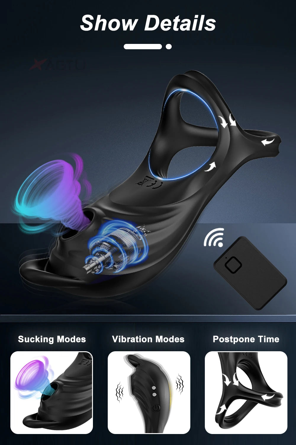 Cock Ring with Sucking Clitoral Vibrator