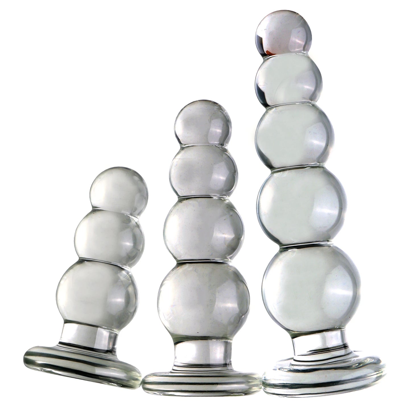 Crystal Clear Glass Dildo Anal Beads