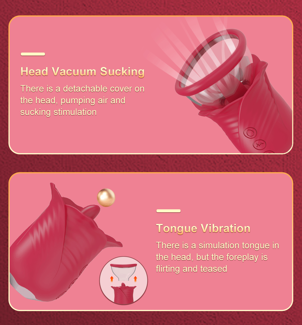 Rose-Sex Toy 3 Sucking 9 Tongue Licking Vibrating Vibrator
