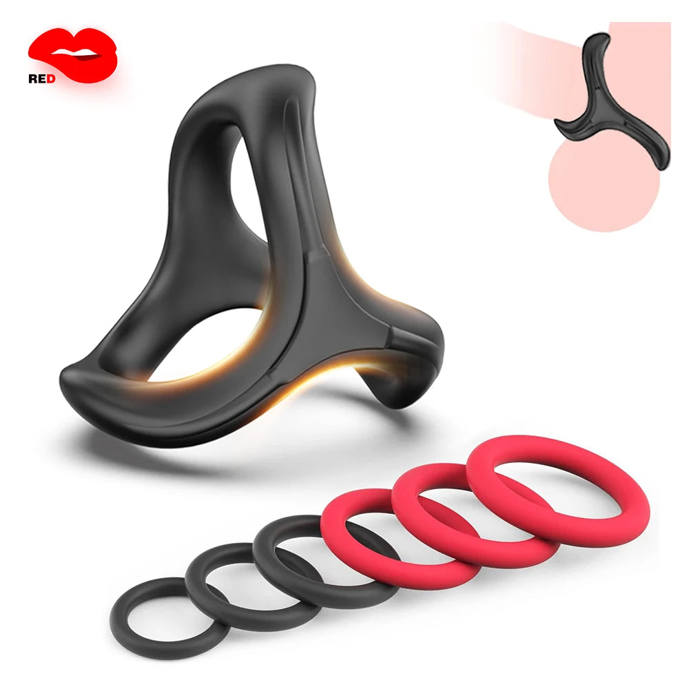 Silicone Cock Rings with Enlargers Erection Enhancer