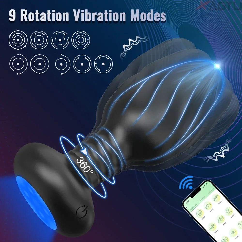 APP Control Rotation Butt Plug with LED