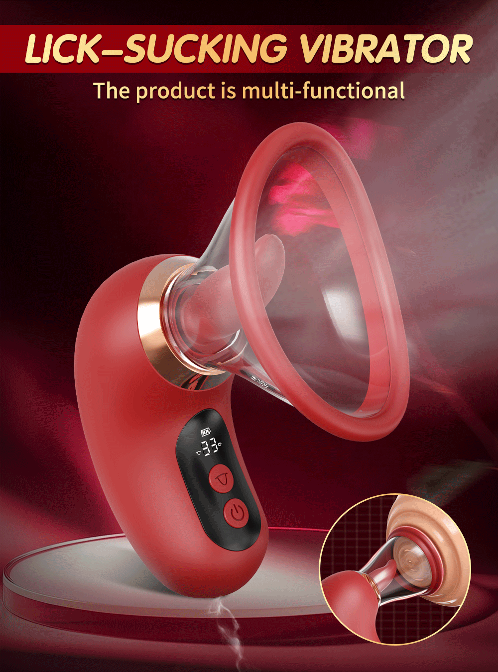 Rose-Sex Toy 3 Sucking 9 Tongue Licking Vibrating Vibrator