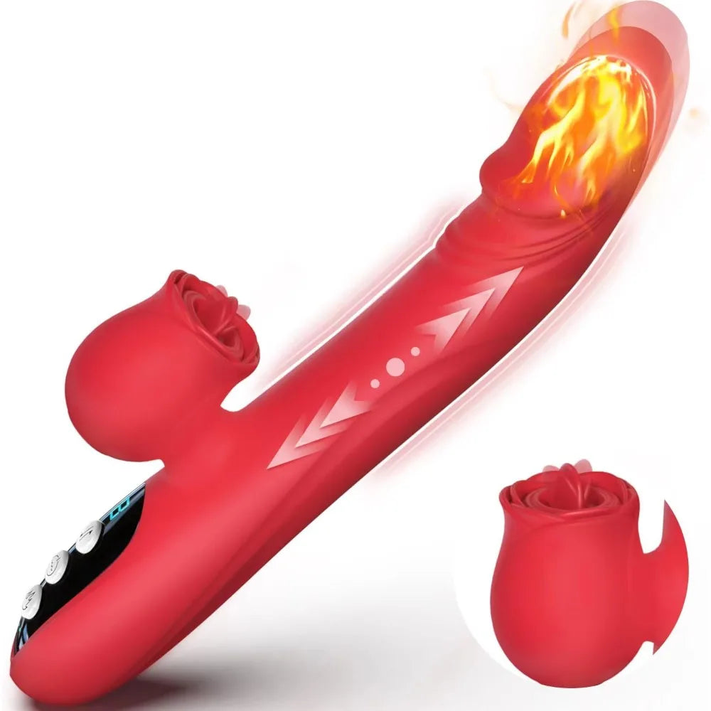 Rose Sex Toys with 7 Licking and Insertion Vibration Modes