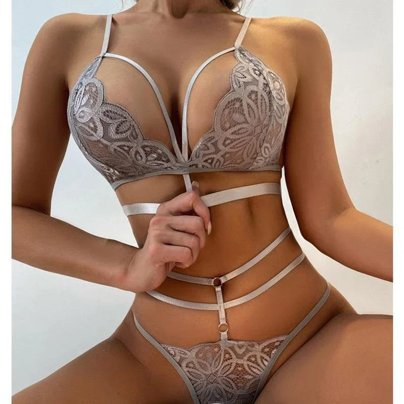 Elegance Luxe Lace Bra and Thong Set