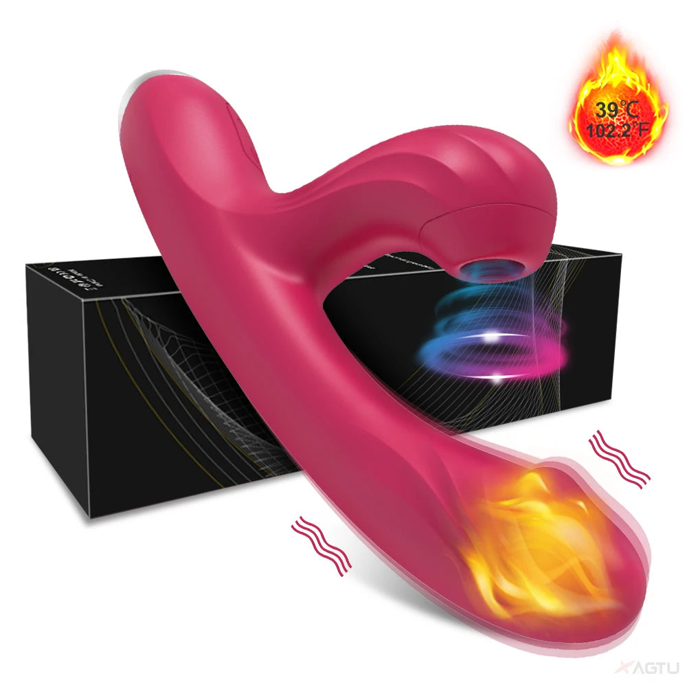 Clit Sucker 2 in 1 Vacuum Stimulator Heating Dildo