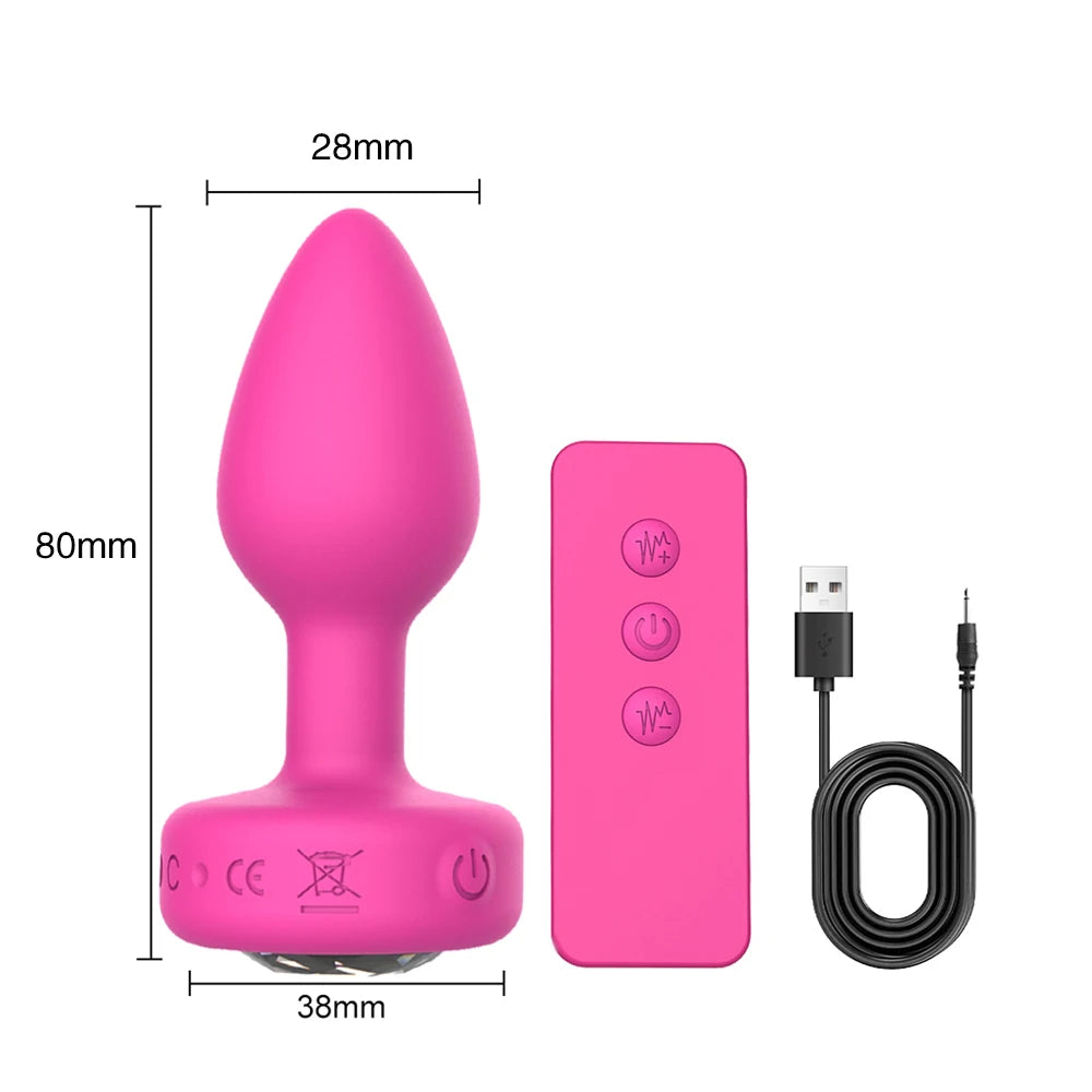 Anal Plug Vibrator with Wireless Remote Control