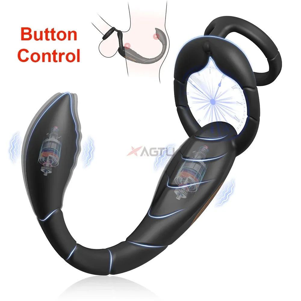 APP Control Butt Plug Cock Ring Vibrating Prostate Massager for Men Beginner Anal Vibrator Anal Plug for Gay Sex Toy for Men 18+