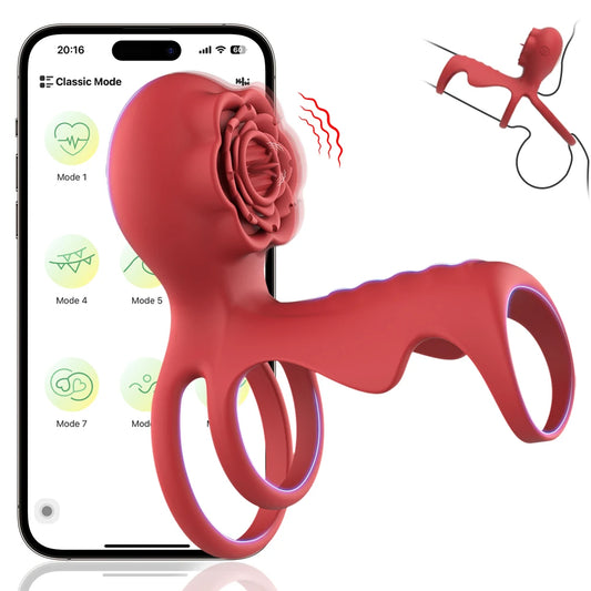 Rose-Vibrating G Spot 9 Vibrations Cock Ring