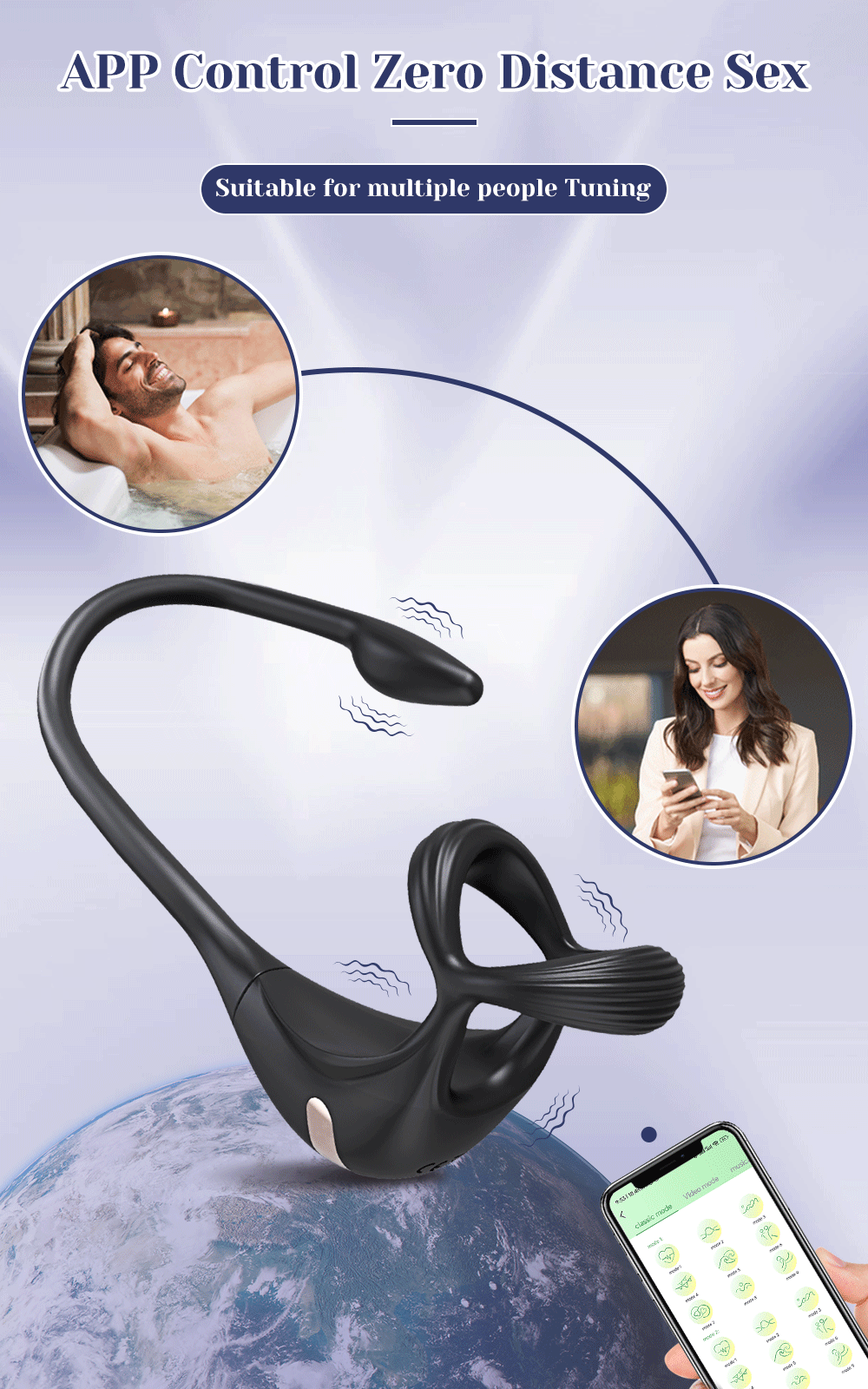 APP Control Butt Plug Cock Ring Vibrating Prostate Massager for Men Beginner Anal Vibrator Anal Plug for Gay Sex Toy for Men 18+
