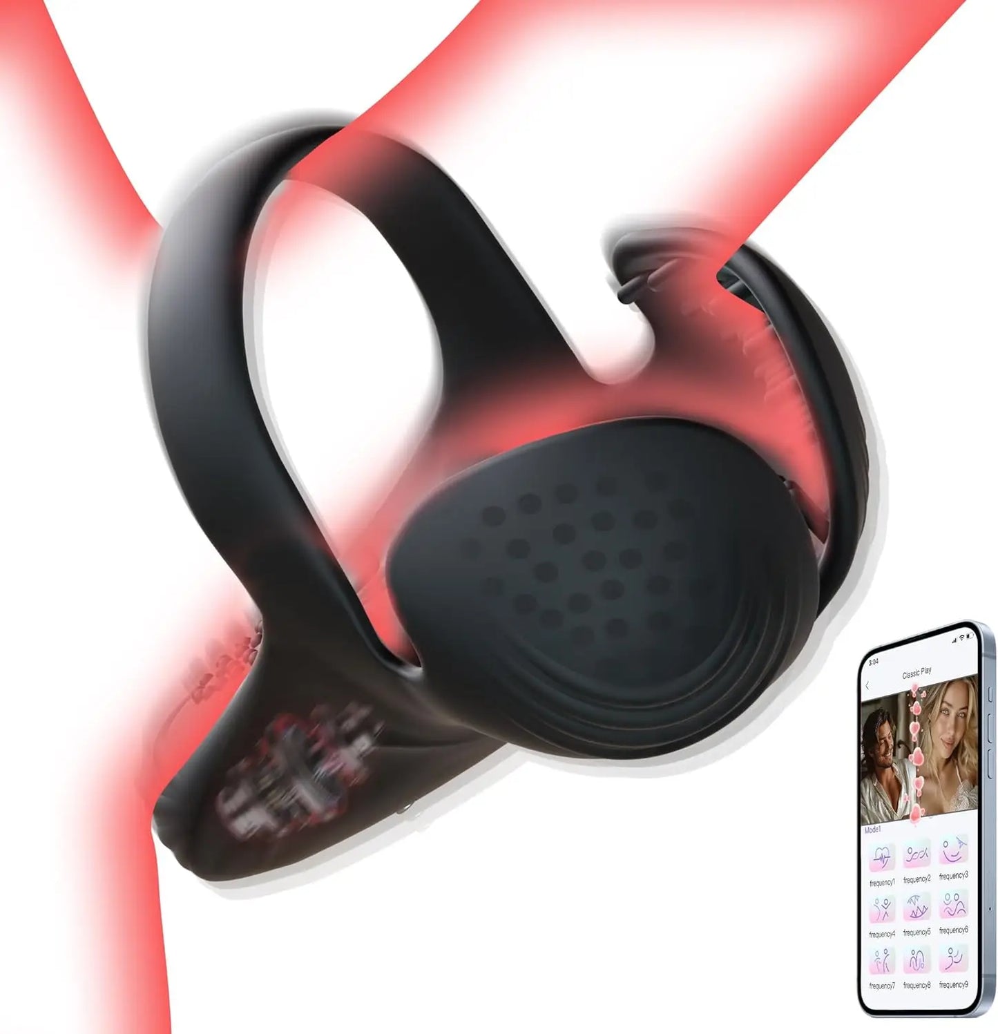 APP Control Vibrating Cock Ring Penis Ring for Men Ejaculation Delay Testicle Stimulation Cockring Adults Sex Toys for Couples