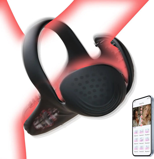 APP Control Vibrating Cock Ring Penis Ring for Men Ejaculation Delay Testicle Stimulation Cockring Adults Sex Toys for Couples