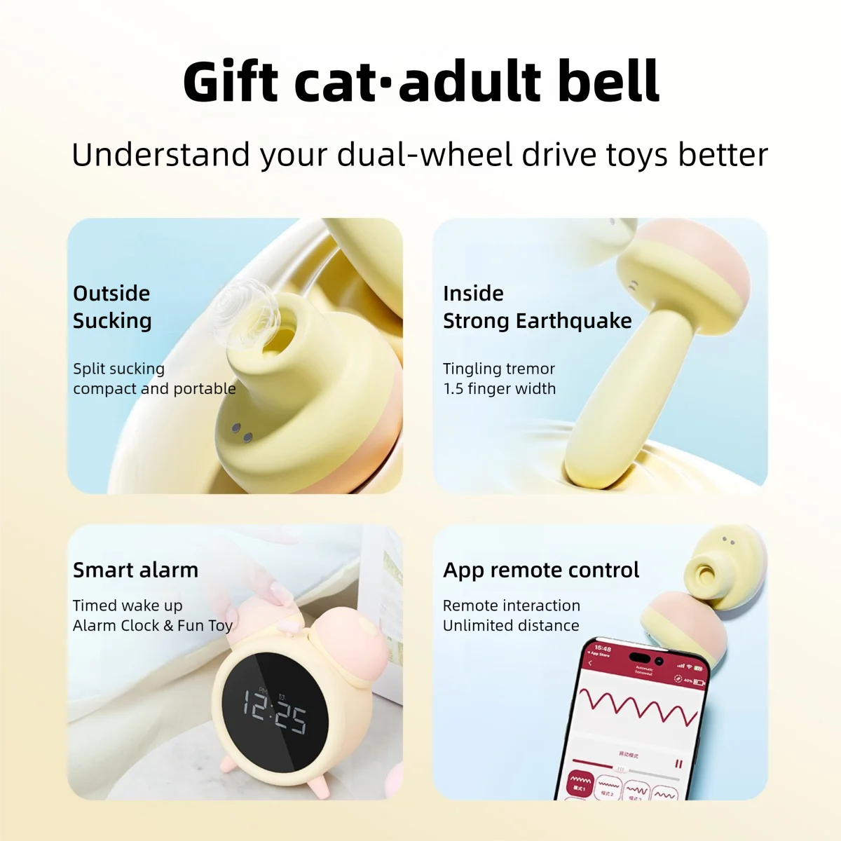 Alarm Clock Shaped Vibrator - 10-Speed Sucking Egg Toy for Women Plus Quiet G-Spot/Clit Stimulator