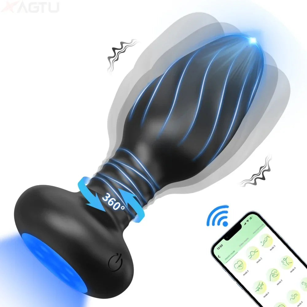 APP Control Rotation Butt Plug with LED