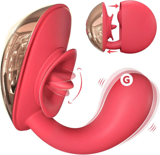 G Spot Vibrator with Tongue Licking Vagina Clitoral Stimulator