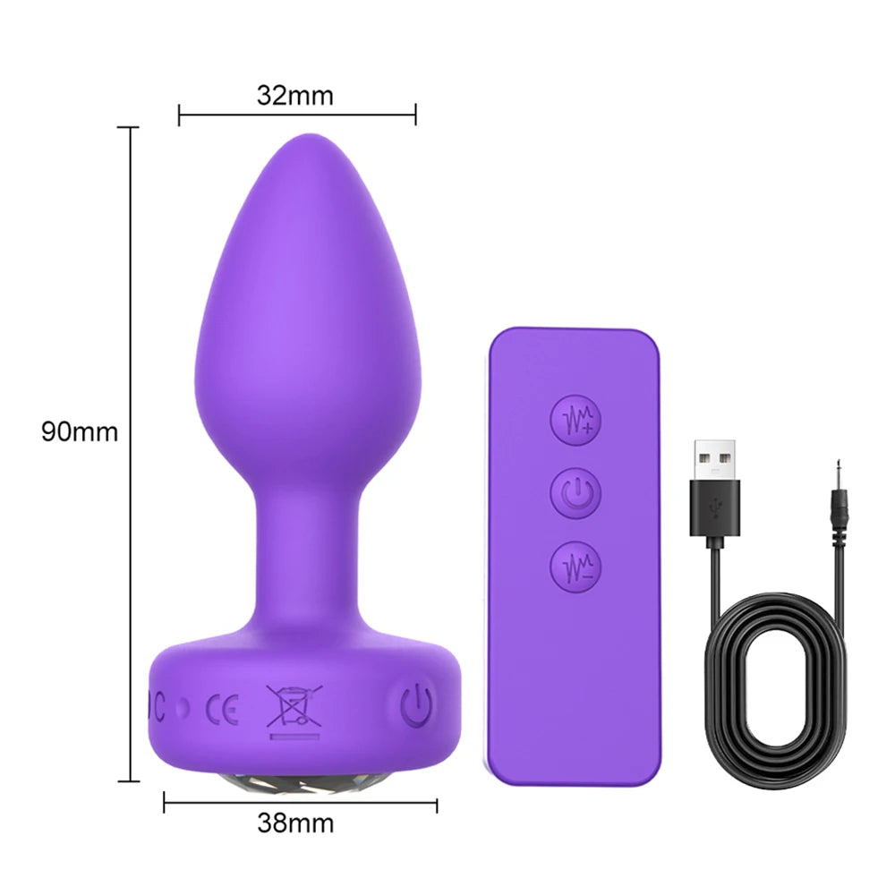 Anal Plug Vibrator with Wireless Remote Control