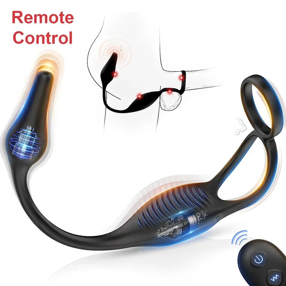 APP Control Butt Plug Cock Ring Vibrating Prostate Massager for Men Beginner Anal Vibrator Anal Plug for Gay Sex Toy for Men 18+