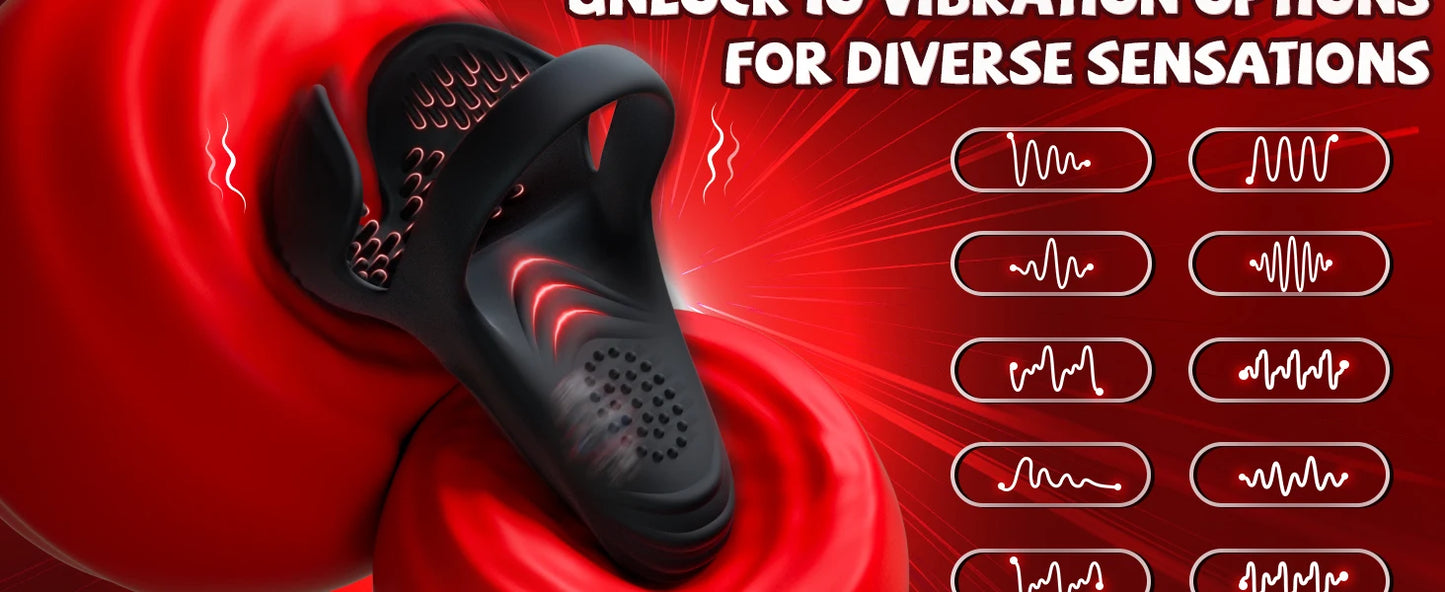 APP Control Vibrating Cock Ring Penis Ring for Men Ejaculation Delay Testicle Stimulation Cockring Adults Sex Toys for Couples