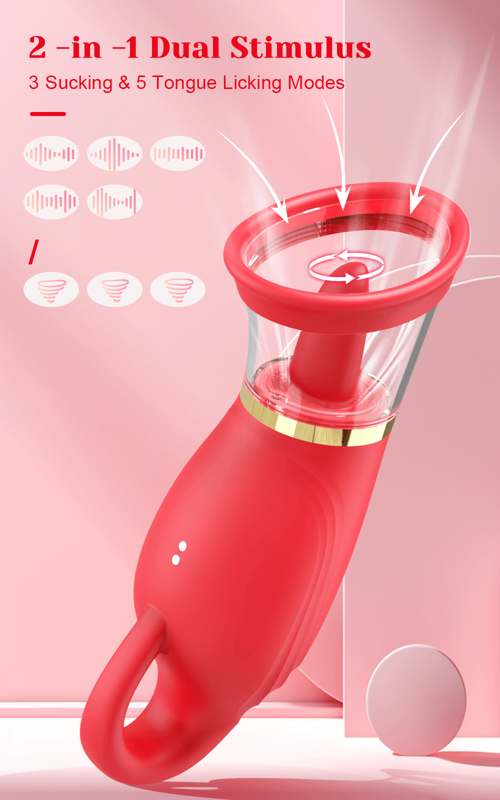 Rose-Sex Toy 3 Sucking 9 Tongue Licking Vibrating Vibrator