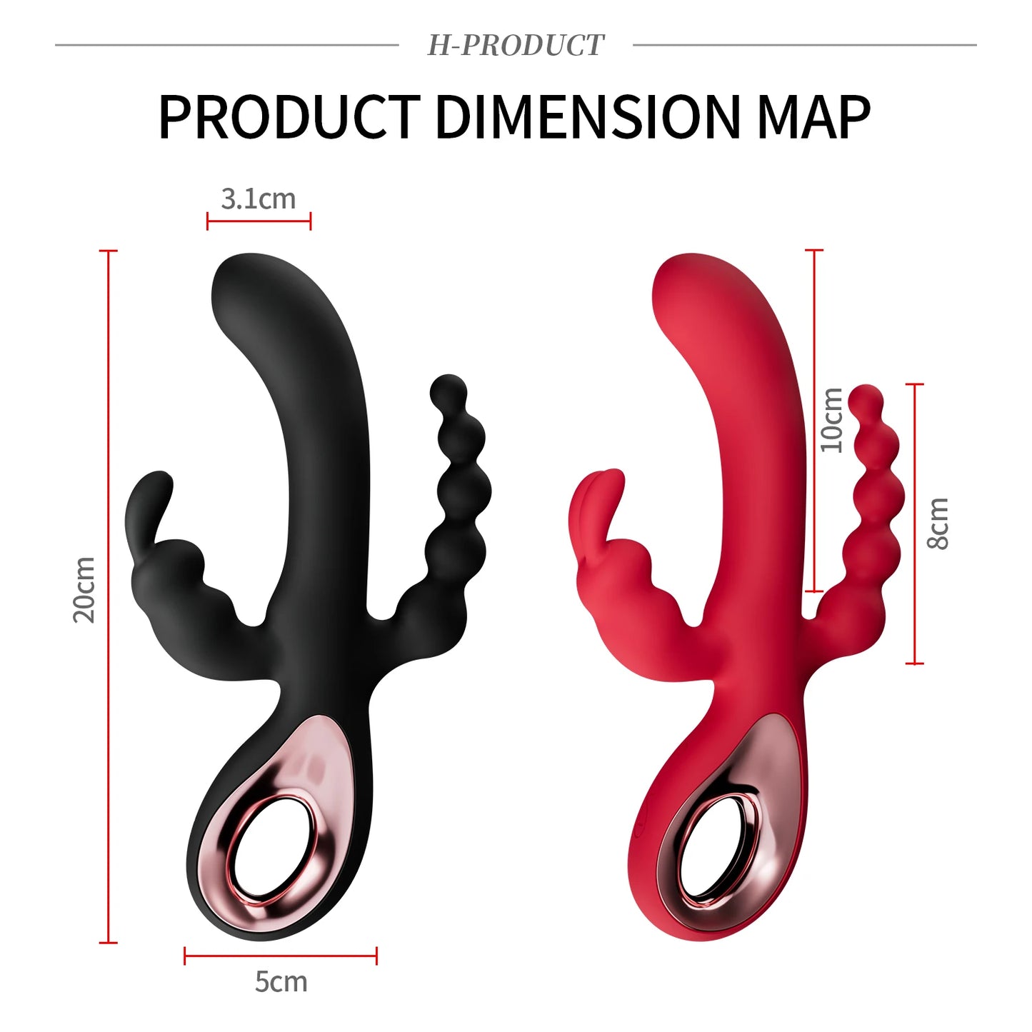 3 In 1 Dildo Rabbit Vibrator for Women G-Spot Orgasm Masturbator Anal Plug Clitoris Stimulator