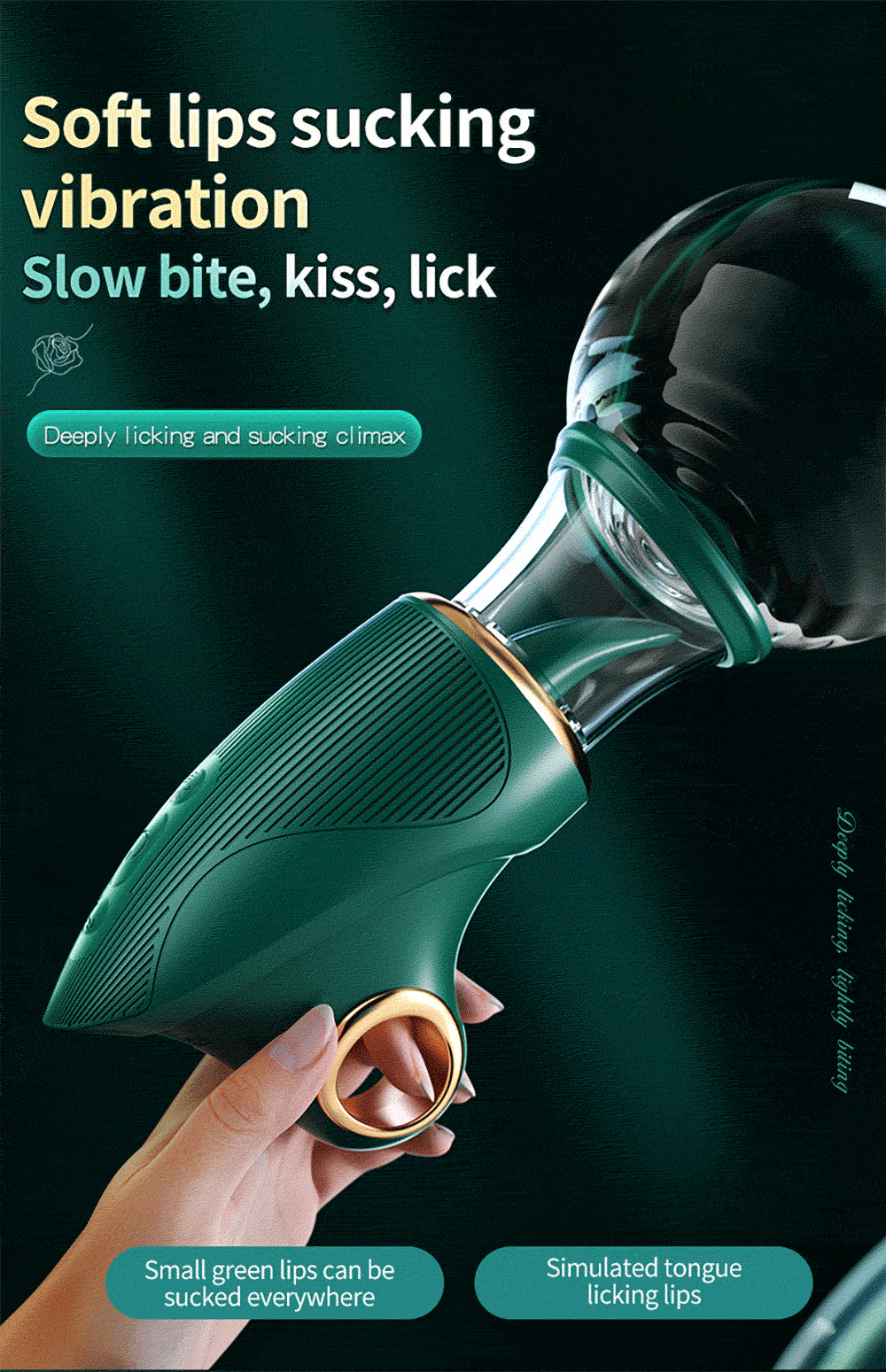 Rose-Sex Toy 3 Sucking 9 Tongue Licking Vibrating Vibrator