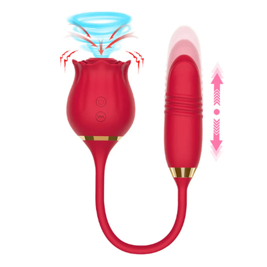 Rose 2.0 Thrusting Vibrating Rose Extender - BOGO