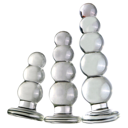 Crystal Clear Glass Dildo Anal Beads