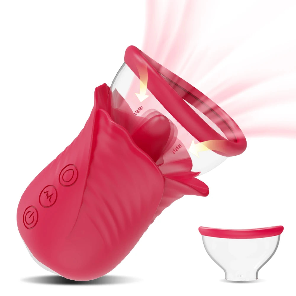 Rose-Sex Toy 3 Sucking 9 Tongue Licking Vibrating Vibrator
