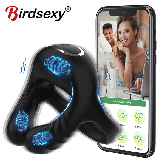 Birdsexy APP Control Vibrating Dick Sleeve