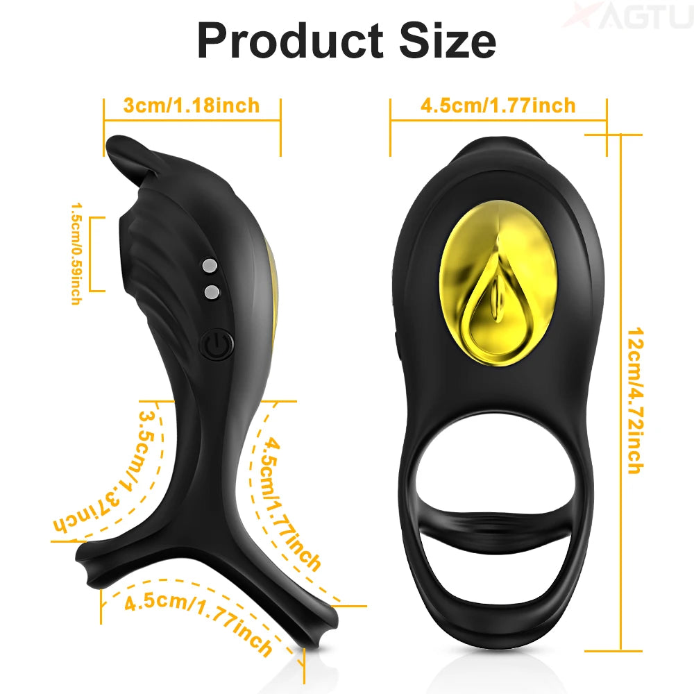 Cock Ring with Sucking Clitoral Vibrator