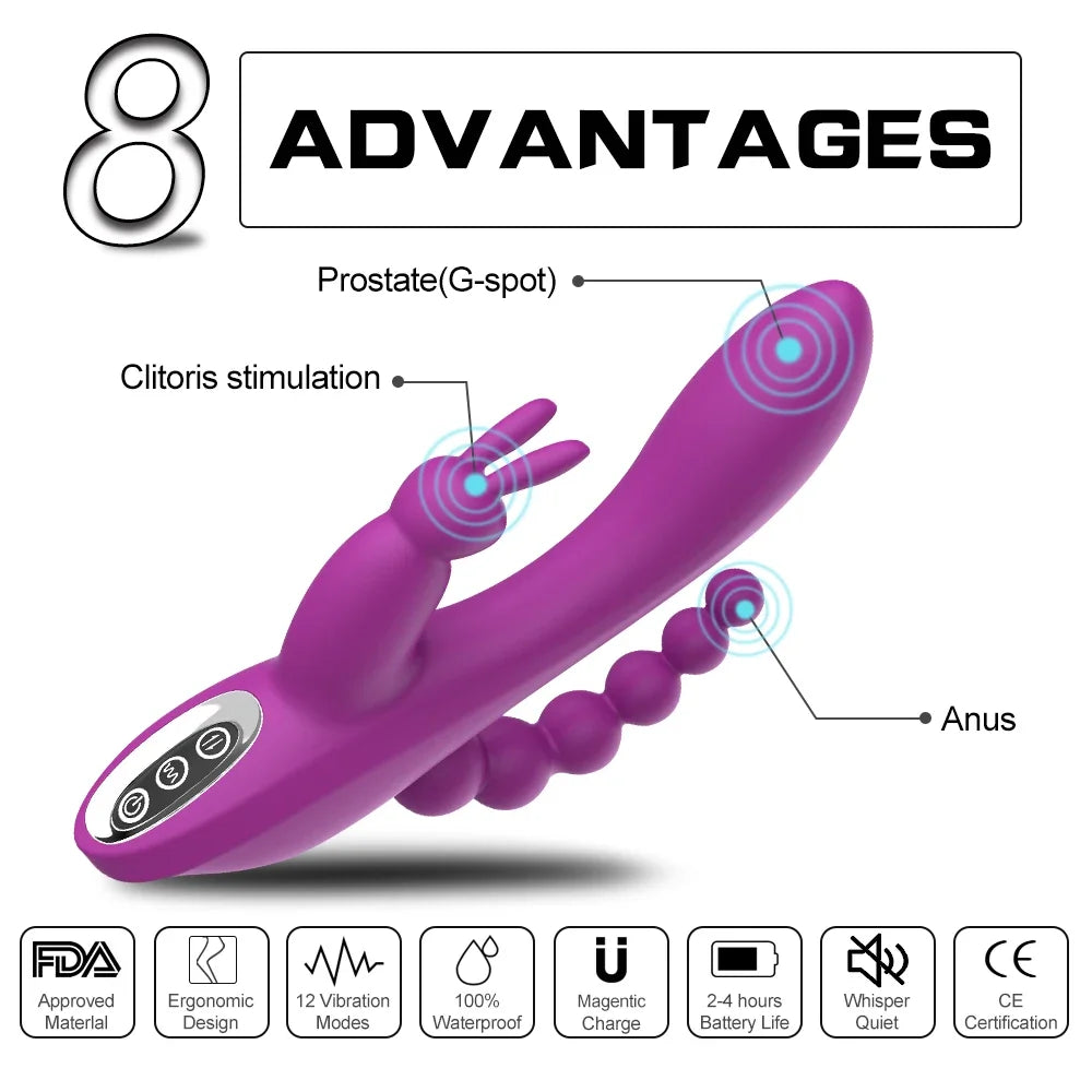 3-in-1 G-Spot Rabbit Vibrator