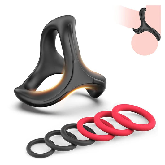 Silicone Cock Rings with Enlargers Erection Enhancer