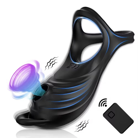 Cock Ring with Sucking Clitoral Vibrator