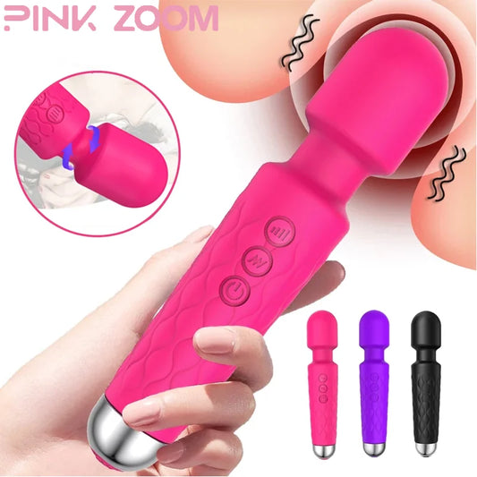 Mini BlissWave Magic Wand: 20-Speed G-Spot & Clitoral Stimulator