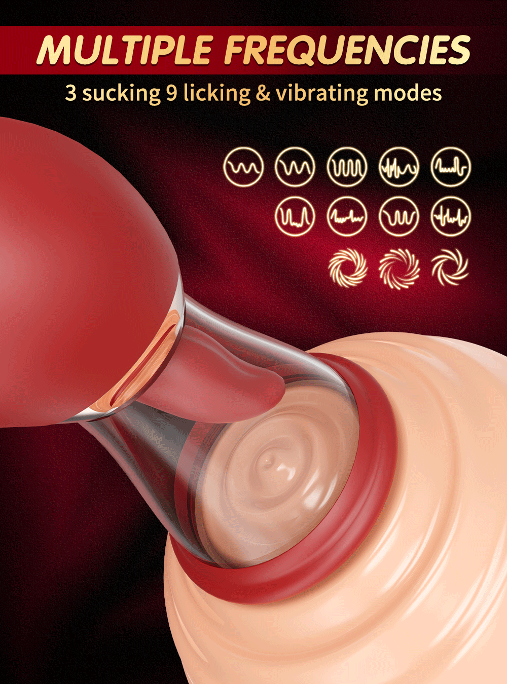Rose-Sex Toy 3 Sucking 9 Tongue Licking Vibrating Vibrator