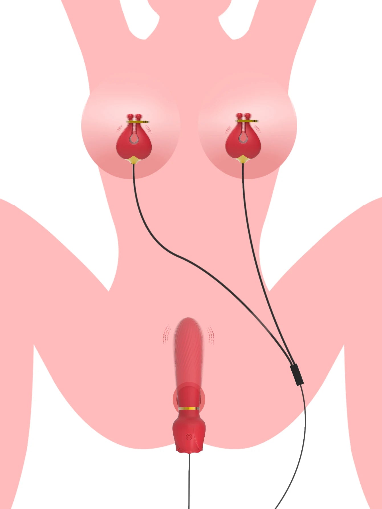 Velvet Rose: Electric Nipple Clamp and G-Spot Delight