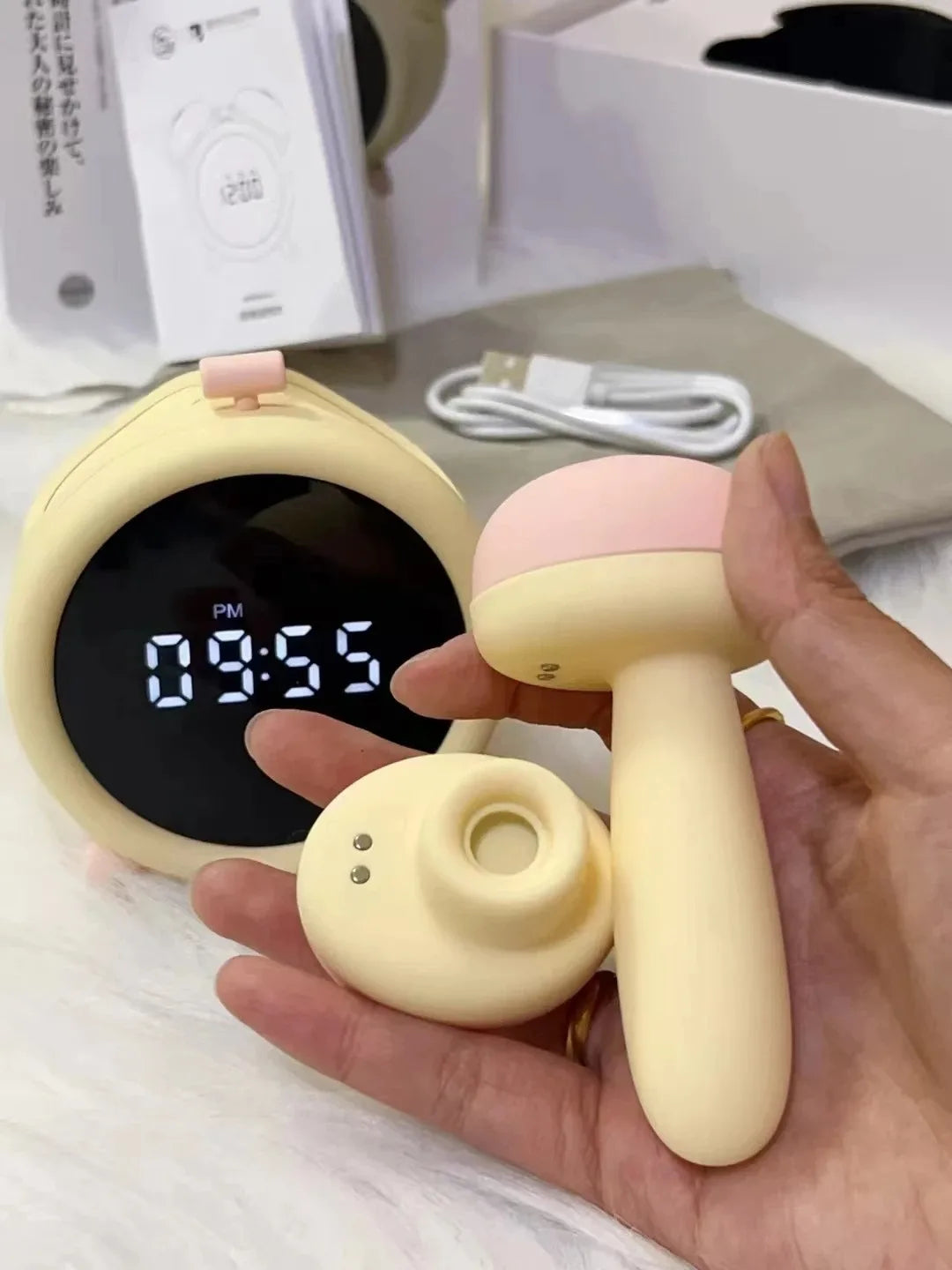 Alarm Clock Shaped Vibrator - 10-Speed Sucking Egg Toy for Women Plus Quiet G-Spot/Clit Stimulator