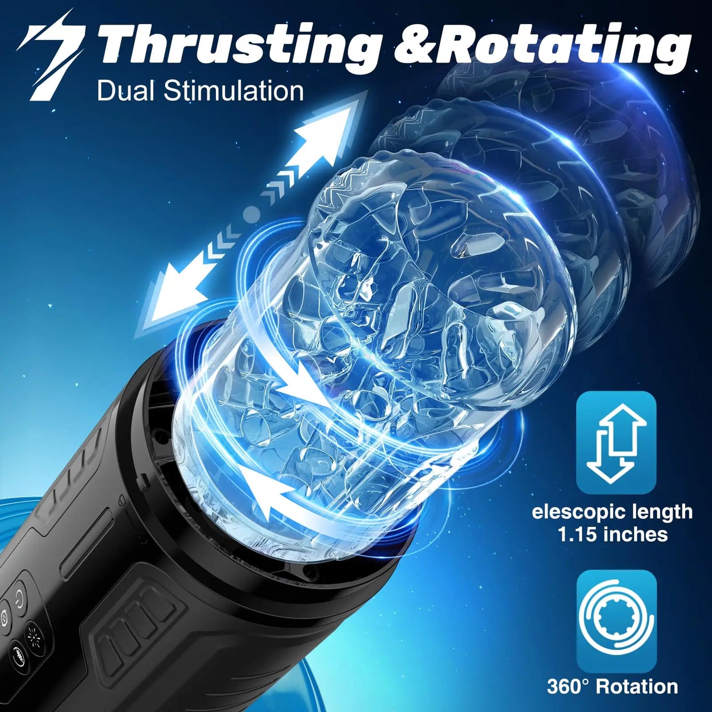 Powerful Vibrating Thrust & Vibe Stroker Pro