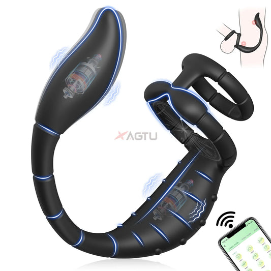 Vibrating Cock Ring Male Prostate Massager Stimulator